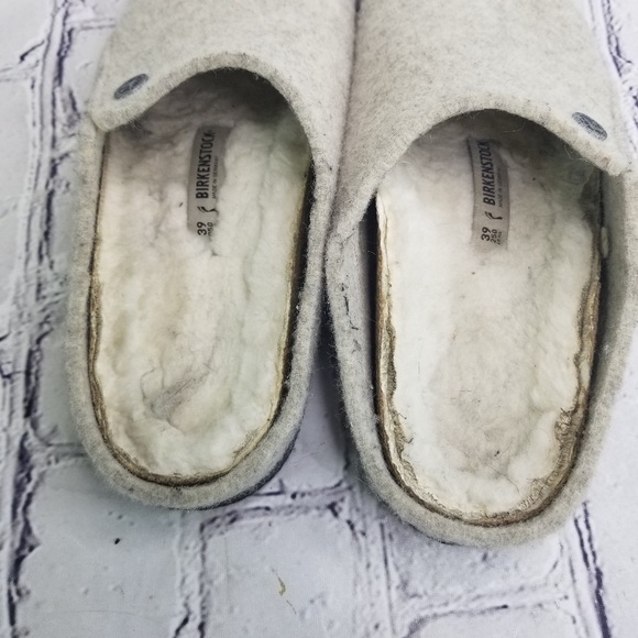 Birkenstock Zermatt wool shearling slippers clogs in oatmeal sold out htf - Picture 8 of 13